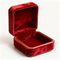Boîtes d'emballage en carton ondulé vintage rouges vides avec logo personnalisé en relief pour bijoux, montres, bagues en forme de cœur pour demande en mariage