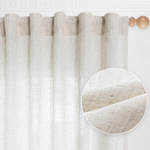 Rideaux en lin et coton durables en gros <span class=keywords><strong>pour</strong></span> salon Rideaux semi-transparents naturels - Product Image 1