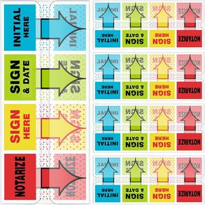 Adesivi 'Firma Qui', Etichette 'Iniziale Qui', Bandierine 'Data Notarizzata', Adesivi 'Firma Qui' e 'Data Notarizzata', IT Bandierine per Documenti, Annotazione Libri, Archiviazione Ufficio - Product Image 1