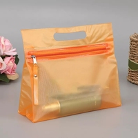 Sac à cosmétiques en Pvc Transparent imperméable à glissière/zip, trousse de maquillage pour femmes sac en plastique tridimensionnel Transparent de voyage