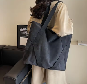 Bolsa de lona hecha a mano, moderna y minimalista, de gran capacidad, para llevar al hombro, ideal para la escuela, compras, trabajo y viajes. - Product Image 5