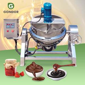 Robot de cocina industrial a gas con cubierta térmica para azúcar, 1000L, 20 L, 20 lbs, máquina mezcladora de vapor con tapa - Product Image 1