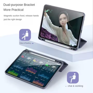 Mryes Magnetische 3 Opvouwbare Auto Slaap Volledige Cover Tpu Siliconen Hoesje Tablet Hoesje Potlood Houder Lederen Hoesje Voor <span class=keywords><strong>Ipad</strong></span> Pro - Product Image 5