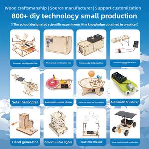 Fatti a mano 3D fai da te puzzle educativi di scienza del legno invenzioni scienza scienza giocattoli di ingegneria per bambini set di imballaggio - Product Image 2