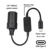 Vente en gros Câble d'alimentation personnalisé USB type C mâle 5V à 12V pour allume-cigare de voiture Câble d'alimentation pour DVR GPS Chargeur