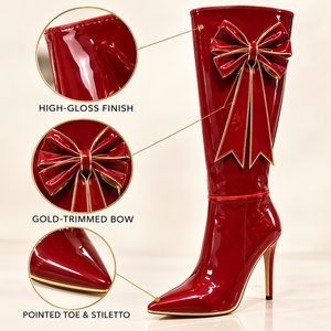 Bottes de Noël personnalisées à LED lumineuses, chaussures de soirée à talons hauts, idéales pour les fêtes de Noël et les décorations festives - Product Image 1