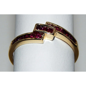 Anello rubino con canale in oro 14k - Product Image 2