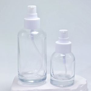 30ml 40ml 50ml 100ml 120ml Round Cosmetic Set Essence Concentrate Lotion Dropper Transparent Glass Bottle - Product Image 3