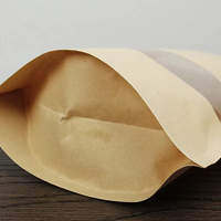 Sachet de café refermable en aluminium et papier kraft, 1kg 500g 250g, fond plat mat avec valve et fermeture éclair, résistant à l'humidité, pour aliments pour animaux de compagnie