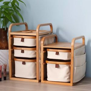 Bamboo Desktop <b>Storage</b> <b>Box</b> 35.5Cm Multi Layer Drawer Organizer For Office Jewelry Cosmetic <b>Storage</b> - Product Image 2