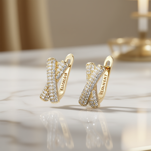 Orecchini di Diamanti Klloalsw in Oro Bianco 18K Massiccio, Taglio Brillante Rotondo, Gioielli di Lusso da Donna per Uso Quotidiano - Product Image 2