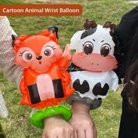 Vente en gros de mini ballons de poignet à figures d'animaux ballon en aluminium de dessin animé fournitures de jouets d'anniversaire pour enfants ballon gonflable