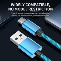 Câble USB tressé USB-C avec cœur en cuivre, durable, anti-emmêlement, charge rapide, transfert de données, plusieurs couleurs – Fournisseur d'usine