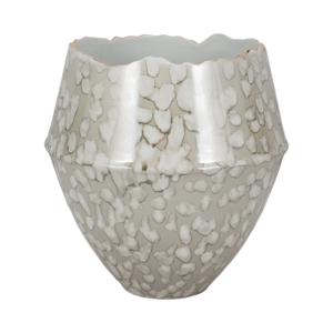 Vaso Decorativo Rotondo in Ceramica, Moderno Portafiori in Gres per Soggiorno, Ufficio e Arredamento da Tavolo - Product Image 1