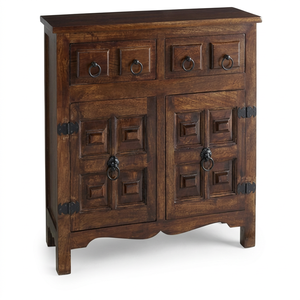 <b>Antique</b> Design VINTAGE 2-Door 5-<b>Drawer</b> Eco-Friendly Sideboard Cabinet Industrial Solid Reclaimed Wood Kitchen Living Room - Product Image 1