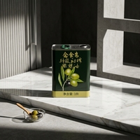 Boîte en fer blanc carrée personnalisable de 3 L, de qualité alimentaire, pour l'emballage d'huile d'olive extra vierge pressée à froid