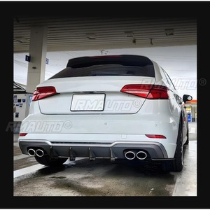 สำหรับ Audi A3 S3 8V Hatchback 2017-2020 ชุดแต่งกันชนหลัง ดิฟฟิวเซอร์ สปลิตเตอร์  ฝาครอบป้องกันกันชน  อุปกรณ์เสริม - Product Image 5