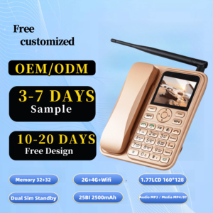 Mini téléphone fixe filaire de bureau, téléphone fixe mural, recomposition rapide, accessoires extérieurs - Product Image 3