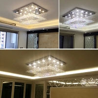 Plafonnier rectangulaire moderne de luxe en cristal K9, luminaire de plafond rectangulaire à montage en surface pour salon