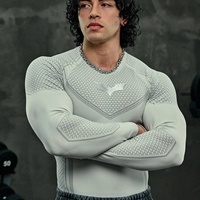 Kaos Slim Fit Pria Gaya Sporty Amerika Terbaru, Celana Jogger Olahraga Lari Training Cepat Kering Super Elastis Bermotif Lengan Panjang