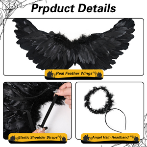 <span class=keywords><strong>Ali</strong></span> in Piuma Bianche e <span class=keywords><strong>Nere</strong></span> per Cosplay, Personalizzabili, per Costumi Fai-da-Te, Feste di Halloween e Cosplay - Product Image 4