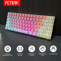 Clavier de jeu miniature sans fil double, filaire, rétroéclairé par LED RGB, avec membrane anti-fantôme rechargeable, USB Type-C, périphérique PC, 2,4 GHz