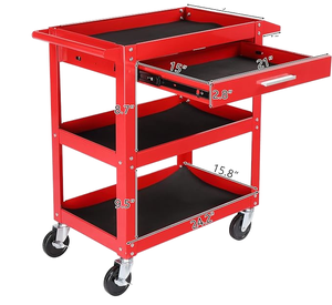 Red <b>Tool</b> <b>Cart</b> Rolling Cabinet with Wheels OEM/ OBM Customizable Mechanical Workshop <b>Tools</b> Organizer - Product Image 1