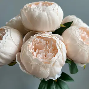 Kualitas tinggi sentuhan realistis dekoratif Flores bunga buatan bunga Peony bunga Gypsophila buatan