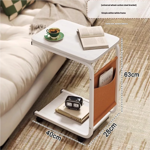 Table <span class=keywords><strong>console</strong></span> minimaliste moderne |   Petit <span class=keywords><strong>meuble</strong></span> de salon roulant en bois et acier carbone pour chambre et rangement de canapé - Product Image 3