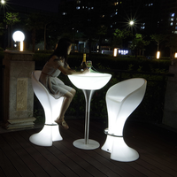 Meubles lumineux de luxe au design moderne avec télécommande RVB couleur changeante Discothèque KTV Pub Table à LED Tables de cocktail et de bar rond
