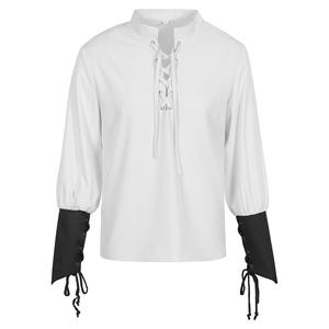 Disfraz de Pirata Renacentista para <span class=keywords><strong>Hombre</strong></span>, <span class=keywords><strong>Chaleco</strong></span> Medieval, Pantalones Cortos, <span class=keywords><strong>Traje</strong></span> para Niños, Carnaval de Halloween, Camisa de <span class=keywords><strong>Hombre</strong></span> con <span class=keywords><strong>Plumas</strong></span> de Cielo Corto - Product Image 6