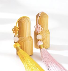 Botellas de <span class=keywords><strong>Perfume</strong></span> de Bambú de 2 ml con Rodillo, Botellas de Aceite Esencial con Bola de Bambú y Nudo Chino - Product Image 1