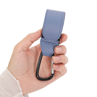 Crochet de poussette personnalisé en cuir PU, multifonctionnel, portable et rotatif, pour accrocher sacs et accessoires de poussette