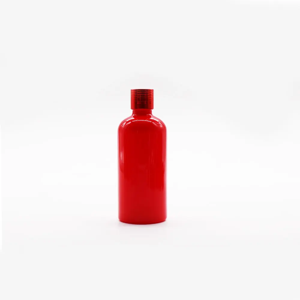 100ml runde kosmetische Serum-Tropf flasche aus rotem Glas mit Schraub deckel