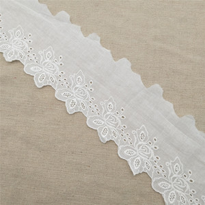 Accessoires de couture de luxe fantaisie en dentelle 100% coton, motif floral brodé, soluble à l'eau, appliqué - Product Image 3