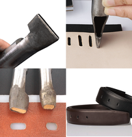 Poinçon de ceinture en cuir de 4mm, bricolage, fait à la main, fabrication de sangle à bouche plate ronde en acier à haute teneur en carbone