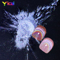 Poudre de vernis à ongles en gel magnétique holographique 9D effet œil de chat, pigment de revêtement inorganique à l'oxyde de fer, super scintillante