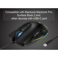 Souris de jeu USB Type-C pour MacBook Pro, Matebook X, MacBook, Chromebook