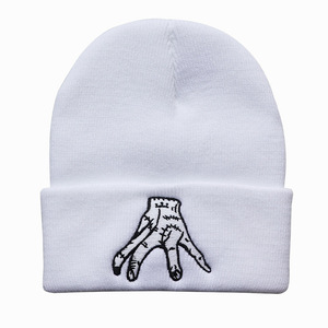 Bonnet tricoté en fibre acrylique chaud, motif personnage de dessin animé Wednesday <span class=keywords><strong>Addams</strong></span> de <span class=keywords><strong>la</strong></span> <span class=keywords><strong>série</strong></span> télévisée américaine, nouvelle collection automne/hiver, tendance - Product Image 4