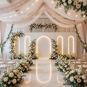 LEDA Factory Direct Glow Acrylic <b>Arch</b> Backdrop Light Acrylic Backdrop For Wedding <b>Decoration</b> - Product Image 1