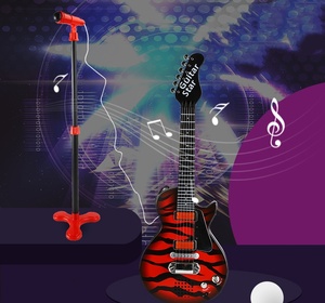 Wholesale Kids Musical Instruments Electric Guitar Toy Set with <b>Stand</b> <b>Microphone</b> Musical Instrument Toy for Children - Product Image 4