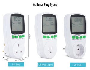 Compteur de puissance numérique CA, prise de mesure de la consommation énergétique, analyseur de coût de l'électricité, prise EU/US/UK, moniteur de puissance - Product Image 2