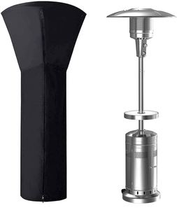 Housse de protection pour chauffage de terrasse rond 420D, robuste, imperméable, noire, 226x84cm, design moderne, fermeture éclair, toutes saisons, chauffage extérieur - Product Image 1