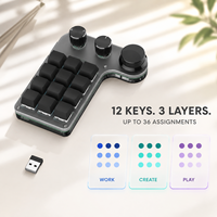 Clavier mécanique miniature programmable SIKAI sans fil à 12 touches et 3 boutons rotatifs, 2,4 G USB-C RGB, pour la modification de macros et les raccourcis