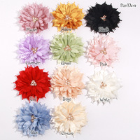 Broche en tissu 3D faite à la main de 10 cm avec strass, fleur, accessoire pour vêtements, cheveux, chaussures, chapeau, collier, bricolage