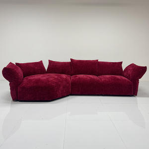 Nouveau canapé 2025, design tendance, style minimaliste italien pour salon, revêtement en tissu rembourré en éponge, couleur crème pétale - Product Image 5