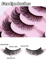 7 paires de faux cils effet œil de renard, faits à la main, tige en coton noir, poils synthétiques, aspect naturel ailé, doux, réutilisables, pour usage quotidien, fêtes et mariages