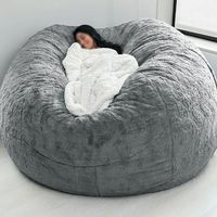 Housse de pouf moelleuse et douce pour canapé de salon, sans rembourrage, pour chambre à coucher