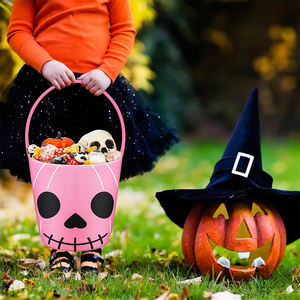 Panier de rangement en coton tissé, écologique, fait main, couleur personnalisable, motif citrouille et démon d'Halloween, idéal pour bonbons et cadeaux pour enfants - Grande Vente - Product Image 6