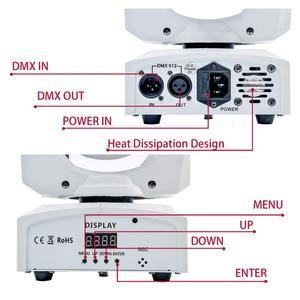 u'king 50W LED光束图案白色摇头舞台效果灯光舞台灯光设备Dj迪斯科派对灯 - Product Image 6